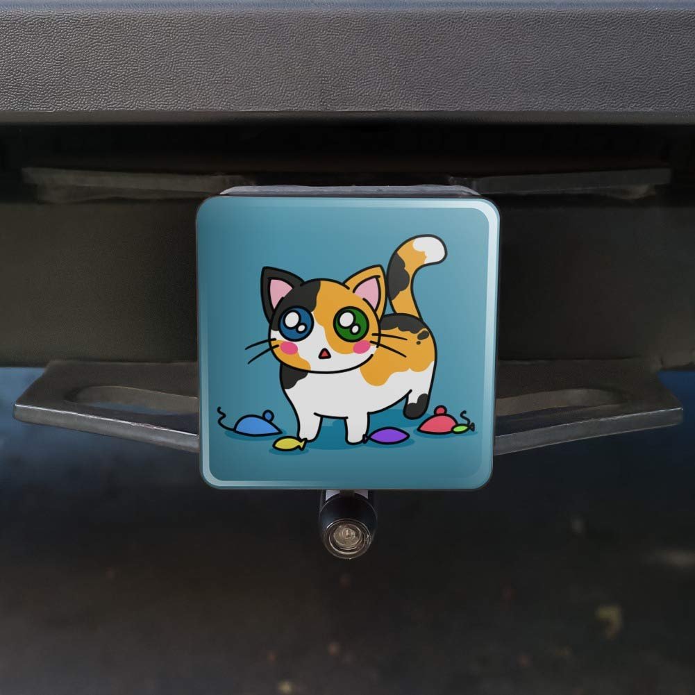 Calico Kitten With Cat Toys Tow Trailer Hitch Cover Plug Insert For 1 25 In Receivers Black Abs Plastic Modern Style Accessory