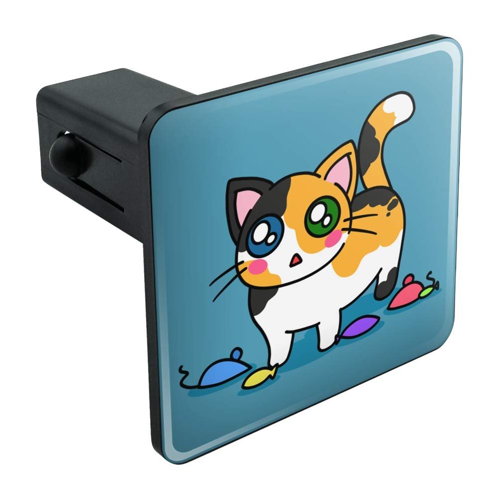 Calico Kitten With Cat Toys Tow Trailer Hitch Cover Plug Insert For 1 25 In Receivers Black Abs Plastic Modern Style Accessory