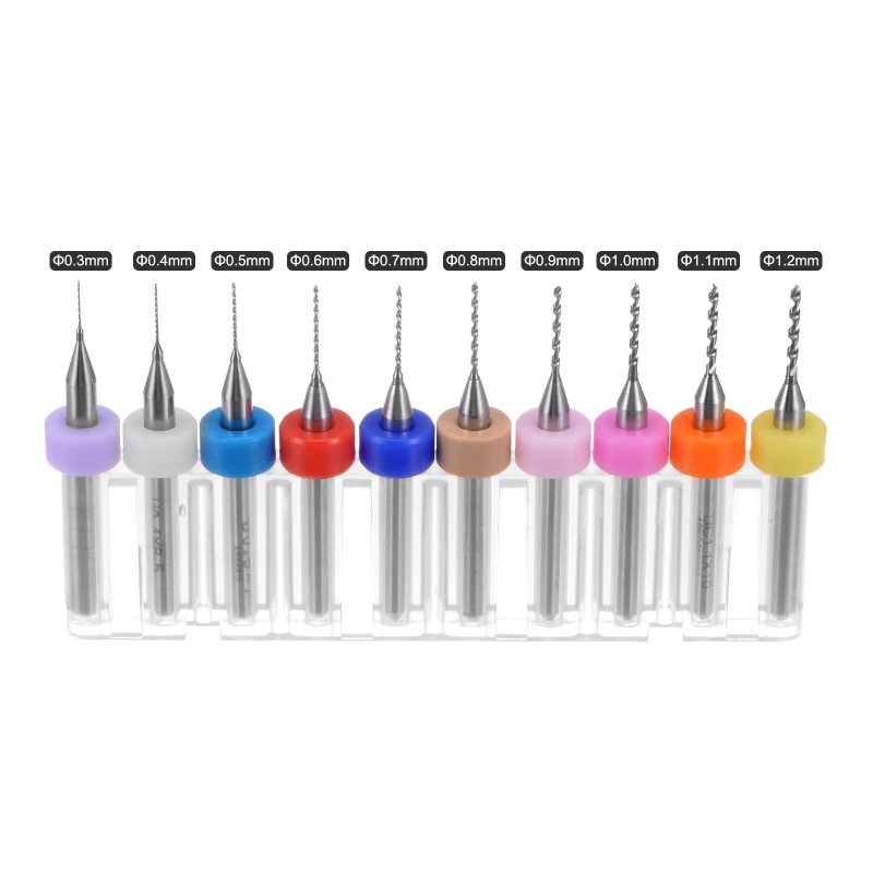 Micro Pcb Drill Bit Set 1 8 Shank 0 3mm-1 2mm Solid Tungsten Carbide Cnc Engraving Print Circuit Board Bits Rotary Tool 30pcs
