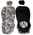 Hawaiian Car Seat Cover With Separated Headrest Khaki And Black Tapa Sea Turtle Set Of 2 Front Bucket Covers 
