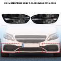 Topteng 2pcs Front Fog Light Cover Grille For Benz C-class W205 2015-2018 Base Sedan Only Models Without Amg Styling Package