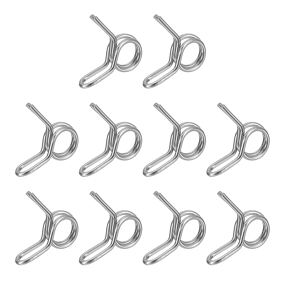 10pcs 0 18-0 2 Inch Inner Dia Double Wire Spring Hose Clamp Stainless Steel Adjustable Clips For Fuel Line Silicone Tube Water