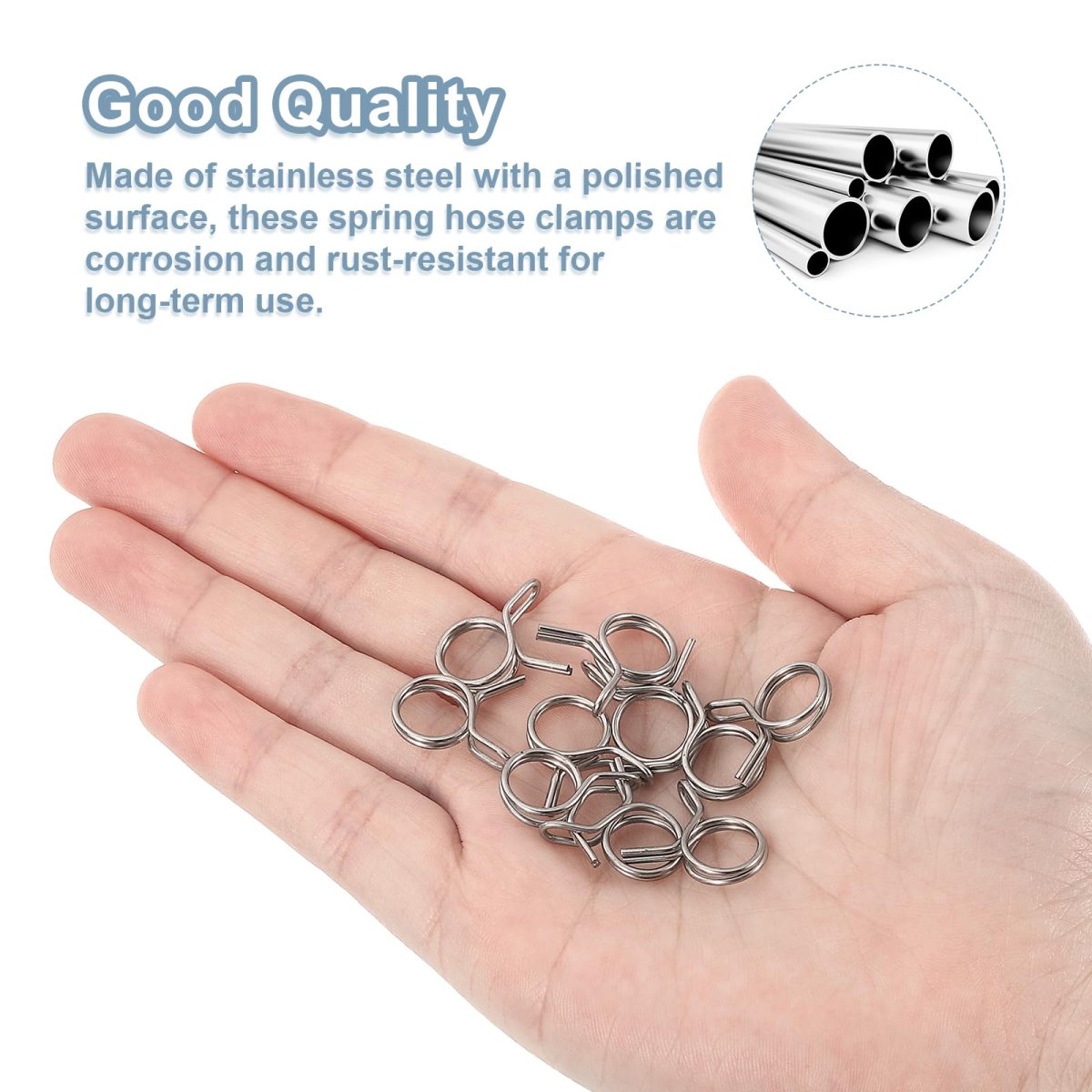 10pcs 0 18-0 2 Inch Inner Dia Double Wire Spring Hose Clamp Stainless Steel Adjustable Clips For Fuel Line Silicone Tube Water