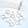 10pcs 0 18-0 2 Inch Inner Dia Double Wire Spring Hose Clamp Stainless Steel Adjustable Clips For Fuel Line Silicone Tube Water 