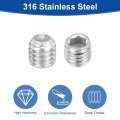 Socket Set Screws 50 Pieces M3x3mm Metric 316 Stainless Steel Hex Headless Cup Point Grub For Compact Instruments Machinery And