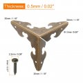 Uxcell 30 X 30mm Metal Box Corner Protectors Edge Guard Bronze Tone 20pcs