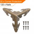 Uxcell 30 X 30mm Metal Box Corner Protectors Edge Guard Bronze Tone 20pcs