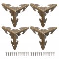 Uxcell 30 X 30mm Metal Box Corner Protectors Edge Guard Bronze Tone 20pcs