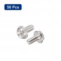 Uxcell 6-32x5 16 Phillips Hex Head Flange Bolts 50pcs 304 Stainless Steelagon Hex Machine Screws