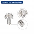 Uxcell 6-32x5 16 Phillips Hex Head Flange Bolts 50pcs 304 Stainless Steelagon Hex Machine Screws
