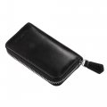 Leather Car Key Fob Case Holder Smart Keychain Protector Cover Universal For Men And Women Black 