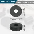 36pcs Thick Rubber Spacer 13 16 Inch Od X 5 Id 3 Thickness Round Bushings Anti Vibration Flat Washers For Home Industrial