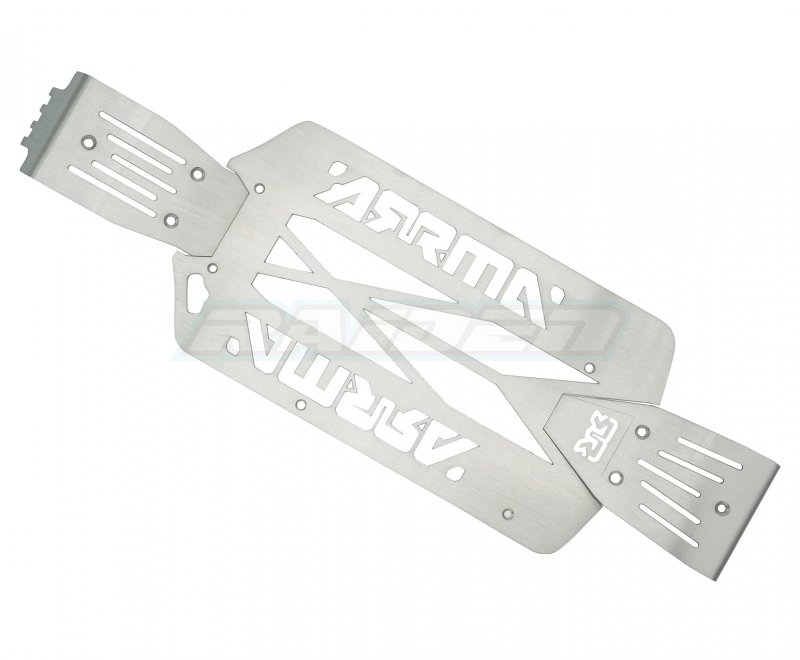 Stainless Steel Front Center Rear Chassis Armor Skid Plate Set Fits Arrma 1 10 Big Rock Crew Cab Typhon 3s Hollow