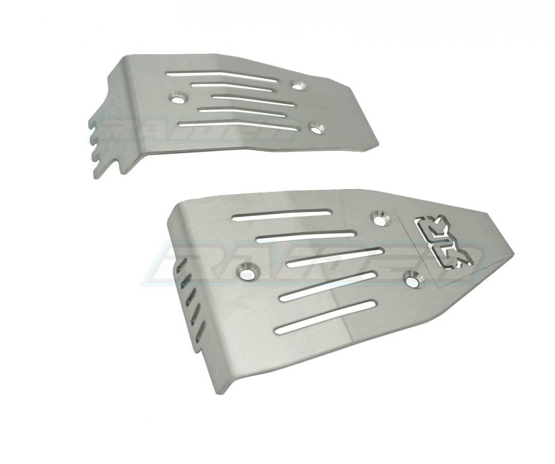 Stainless Steel Front Center Rear Chassis Armor Skid Plate Set Fits Arrma 1 10 Big Rock Crew Cab Typhon 3s Hollow