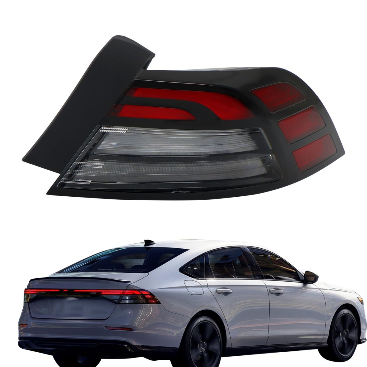 Tail Lamp Light Replacement For Accord 2023-2024 Red Lens Passenger Side Brake Outer 3350030aa01