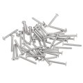 M3-0 5 X 25mm 50pcs Flat Round Head Screws 304 Stainless Steel Phillips Drive Machine Hardware Fastener For Furniture 