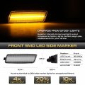 Front Full Led Amber Side Marker Lamps For 2005-2010 Vw Gti Jetta Rabbit R32 Mk5 Clear Lens Left Driver Right Passenger Pair