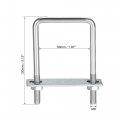 Uxcell Square U-bolts 2 50mm Inner Width 130mm Height Carbon Steel M8 With Nuts Frame Plate Round Washers