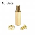 Uxcell M4 Hex Brass Standoff Spacer 17mm 6mm Male-female Threaded Pillar Screw Nut Kit For Pcb Motherboard Computer Circuit