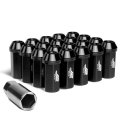 J2 Engineering 7075-t6 Compatible Withged Aluminum M12x1 5 20pcs 50mm Tall Close-end Lug Nut Set W Adapter Black