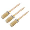 3 Pcs Wax Paint Brushes 2 X 1 Inch Chalk Stencil Brush Oval Pet Fiber Bristle With Wood Handle Painting Tool For Furniture Diy 