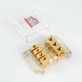 Gold Plated Power Ground Distribution Block Three 4 Gauge Input To 8 Ga Output