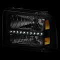 Black Housing Drl Headlights Bundle With Clear Lens Driving Fog Lights Compatible Ford F250 F350 F450 Super Duty Excursion