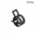 Uxcell Steel Band Clamp 11mm Inner Dia Fit 11 5-12 2mm Od Hose Spring Type Action Fuel Line Silicone Tube Clip Black 10pcs