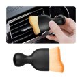 Car Interior Detailing Brush Soft Hair Curved Dust Collector For Dashboard Air Conditioner Vents And Leather Scratch Free Brown 