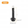 Uxcell 10 X 1 Hex Washer Head Self Drilling Screws 100pcs 410 Stainless Steel Sheet Metal Tapping For Wood Black