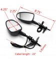 Httmt- Mt244- Led Rearview Mirror 6mm Compatible With H-d Suzuk Kawasak Carbon Fiber Style