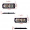 Set 10pcs 5x Amber Yellow White And Ultra-thin Slim 20-led Surface Mount 12v-24v Waterproof Emergency Beacon Warning Hazard