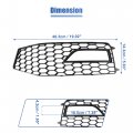 X Autohaux Pair Front Fog Light Grille Honeycomb Type Bumper Grill Cover For Audi A4 B8 5 2013-2016