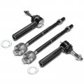 A-premium Set Of 4 Front Inner Outer Tie Rod End Kit Compatible With 2007-2014 Chevy Avalanche Silverado 1500 Suburban Tahoe 
