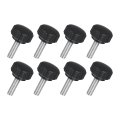 8pcs M6 X 20mm Knurled Clamping Knob 304 Stainless Steel Thumb Screw Round Hand Threaded Bolt Stud 22mm Dia For Machinery 