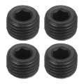 4pcs Male Thread Socket Pipe Plugs M14-1 5x10mm Carbon Steel Internal Hex Caps For Fitting And Sealing Black 