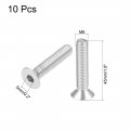 Uxcell M8x45mm Flat Head Machine Screws Inner Hex Screw 304 Stainless Steel Fasteners Bolts 10pcs