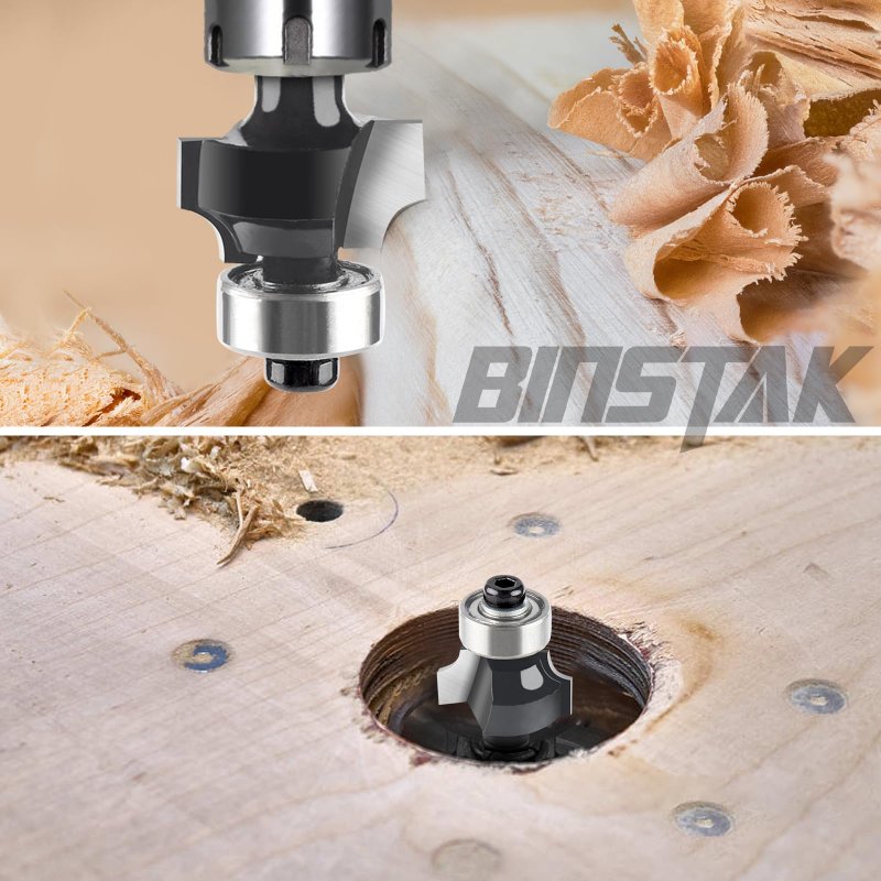 1 8 In Radius Roundover Router Bit 4 Shank Carbide Tipped Edge Forming Beading For Woodworking B2305