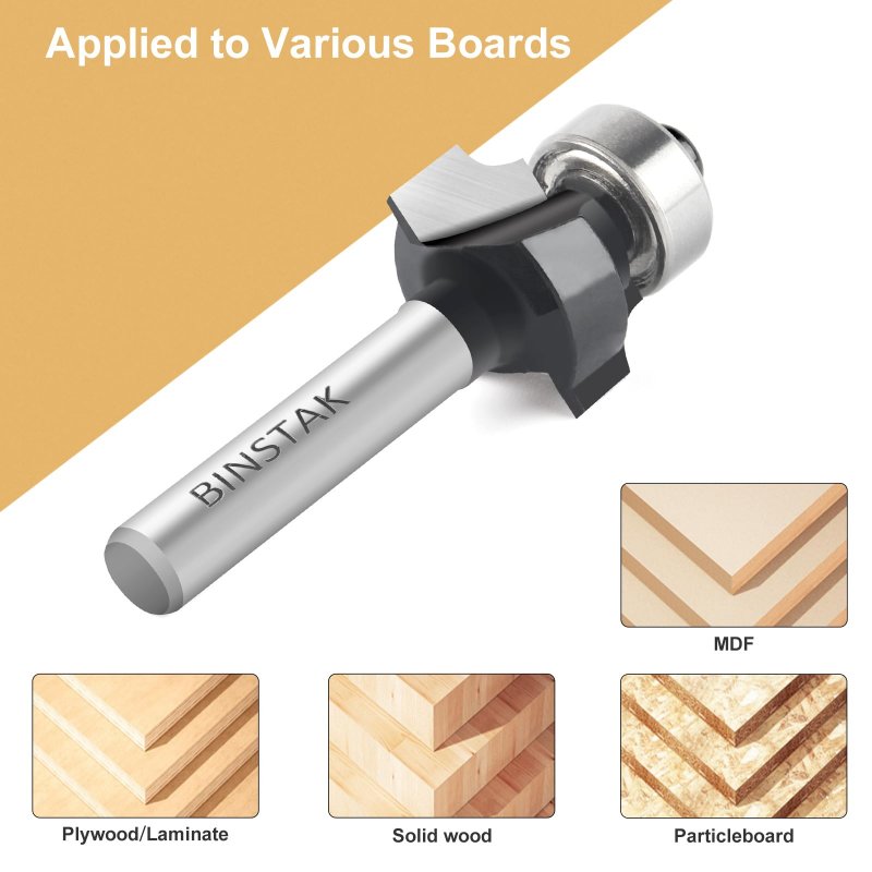 1 8 In Radius Roundover Router Bit 4 Shank Carbide Tipped Edge Forming Beading For Woodworking B2305