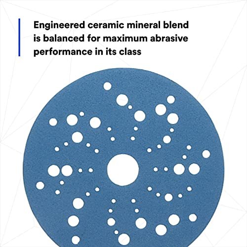 3m Hookit Blue Abrasive Discs 36165 Multi-hole 5 In 320 Grade Pack Of 50 Virtually Dust-free For Auto Sanding Body Repair