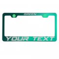 Laser Engraving Customized Electroplating Stainless Steel License Plate Frame W Screw Caps Hardwares Upgraded No Peeling Green