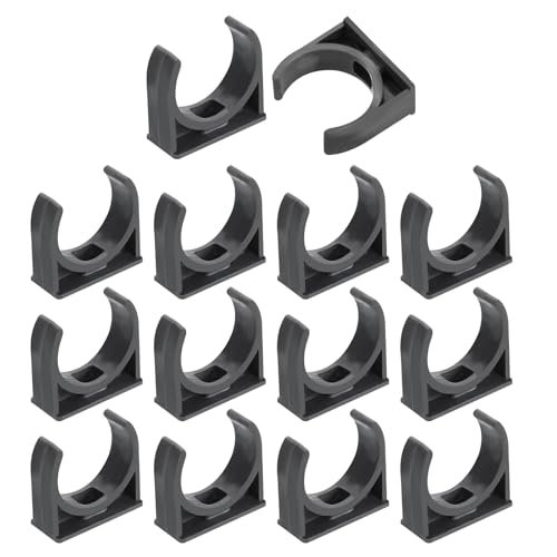 16pcs Pvc Water Pipe Clamps Clips U-shaped Tubing Hose Buckles Irrigation Tube Holder For 32mm Od Tv Trays Hanger Support Gray