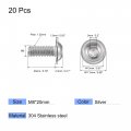 Uxcell Flanged Button Head Socket Cap Screws M8x20mm Hex Drive 304 Stainless Steel Fasteners Bolts Fully Threaded Machine Screw