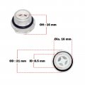 Flyshop M16 X 1 5 Male Threaded Clear Plastic Air Compressor Fittings Oil Level Sight Glass With O-ring 4pcs