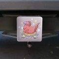 Feathered Tyrannosaurus Rex Dinosaur Nesting With Babies Tow Trailer Hitch Cover Plug Insert