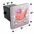 Feathered Tyrannosaurus Rex Dinosaur Nesting With Babies Tow Trailer Hitch Cover Plug Insert