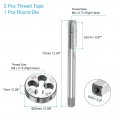 Uxcell 3pcs Tap And Die Set Metric M8 X 0 75 Threads Round Tappinging Tool Tap Kit For Nut Screw Bolt Thread Repair