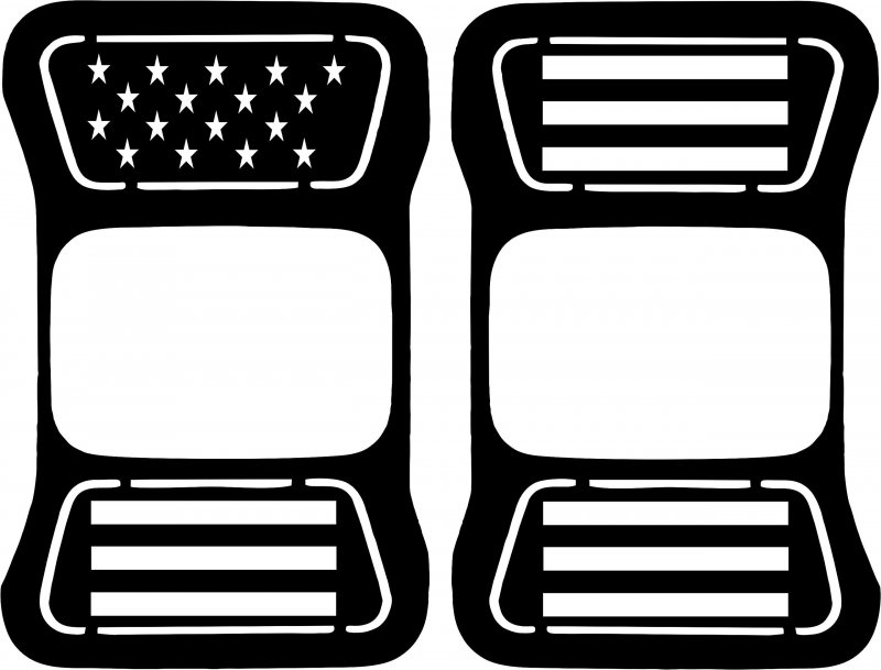 Usa Flag Tail Lamp Light Covers For Jeep Gladiator Jt Black 1 Pair Uv Resistant Plastic Fits Led Lights