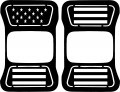Jeeptails Usa Flag Tail Lamp Light Covers For Jeep Gladiator Black 1 Pair 