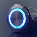 Ulincos Latching Push Button Switch U19c2 1no1nc Spdt On Off Silver Stainless Steel Shell With Blue Led Ring Suitable For 19mm 